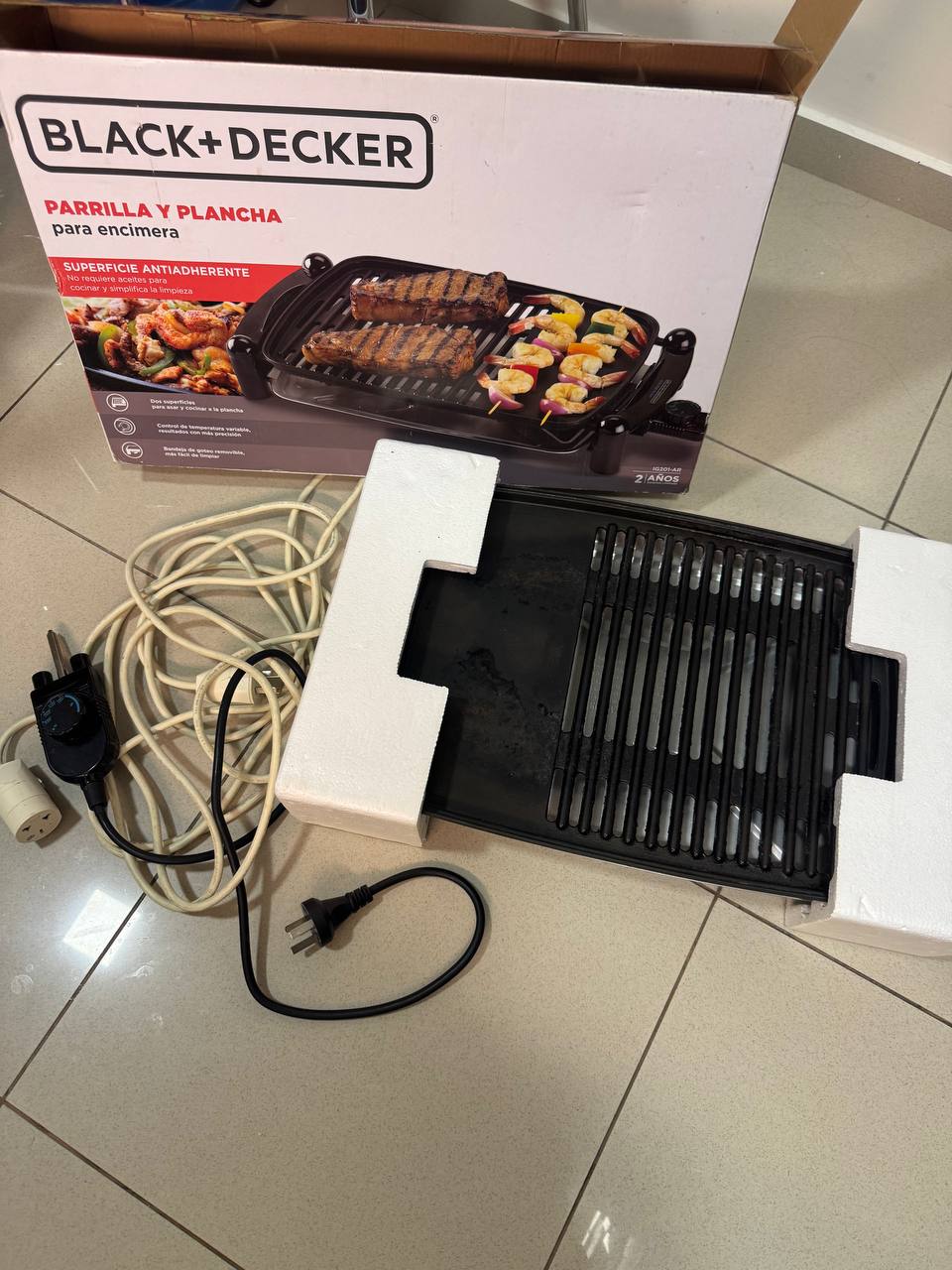 BLACK+DECKER Parrilla y Plancha eléctrica para encimera