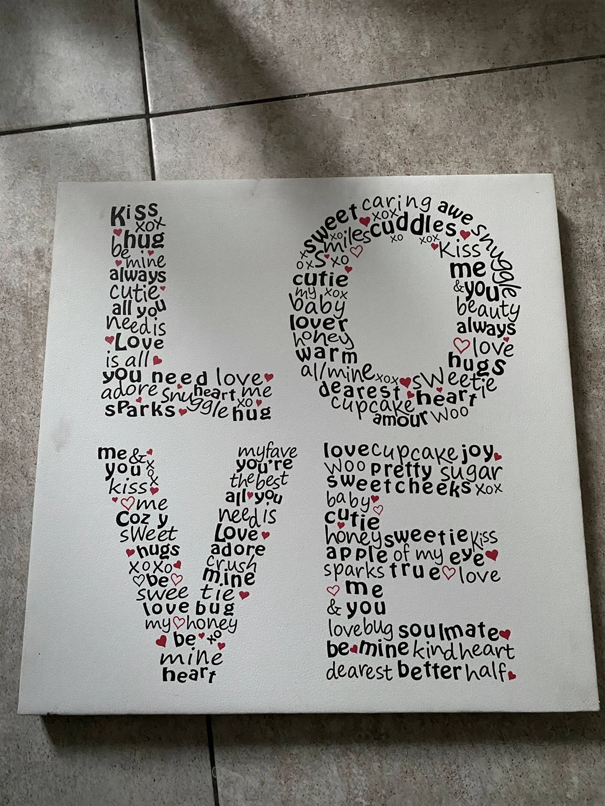 Интерьерная картина «LOVE» из экокожи (38×38 см)