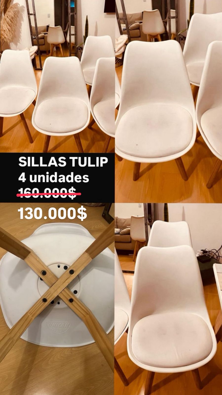 Продаются стулья Tulip. НОВАЯ аргентинских песо за все 4 стула