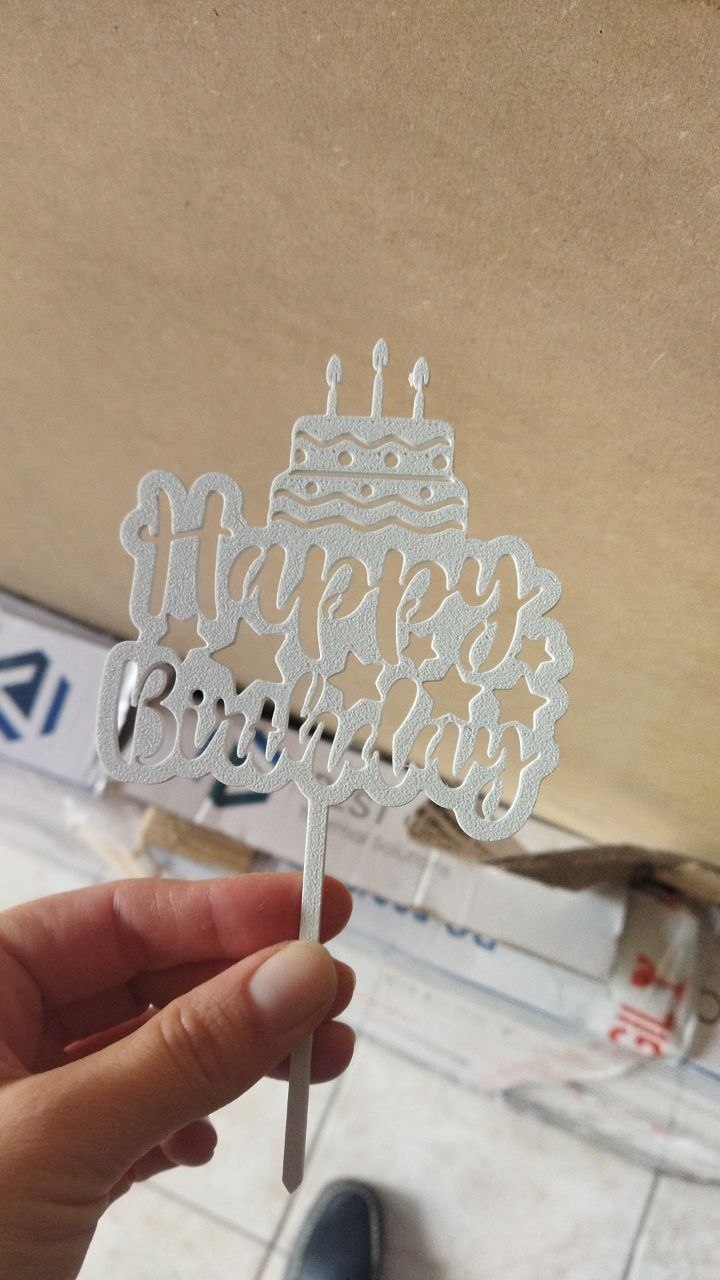 Топпер пластиковый Happy Birthday
