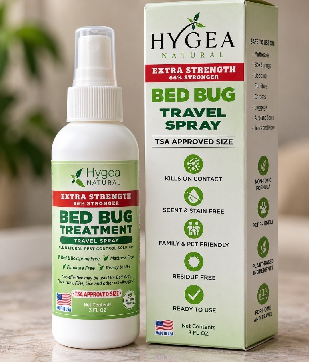 Hygea Natural Extra Strength Bed Bug Travel Spray — новый