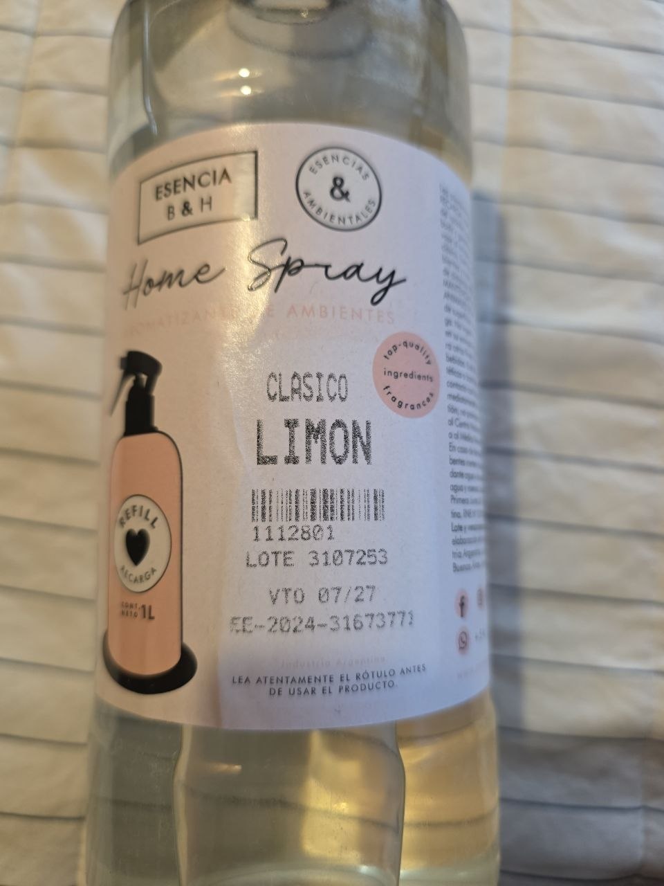 Новый ароматизатор для дома Esencia B&H Home Spray с ароматом лимона. Большой об