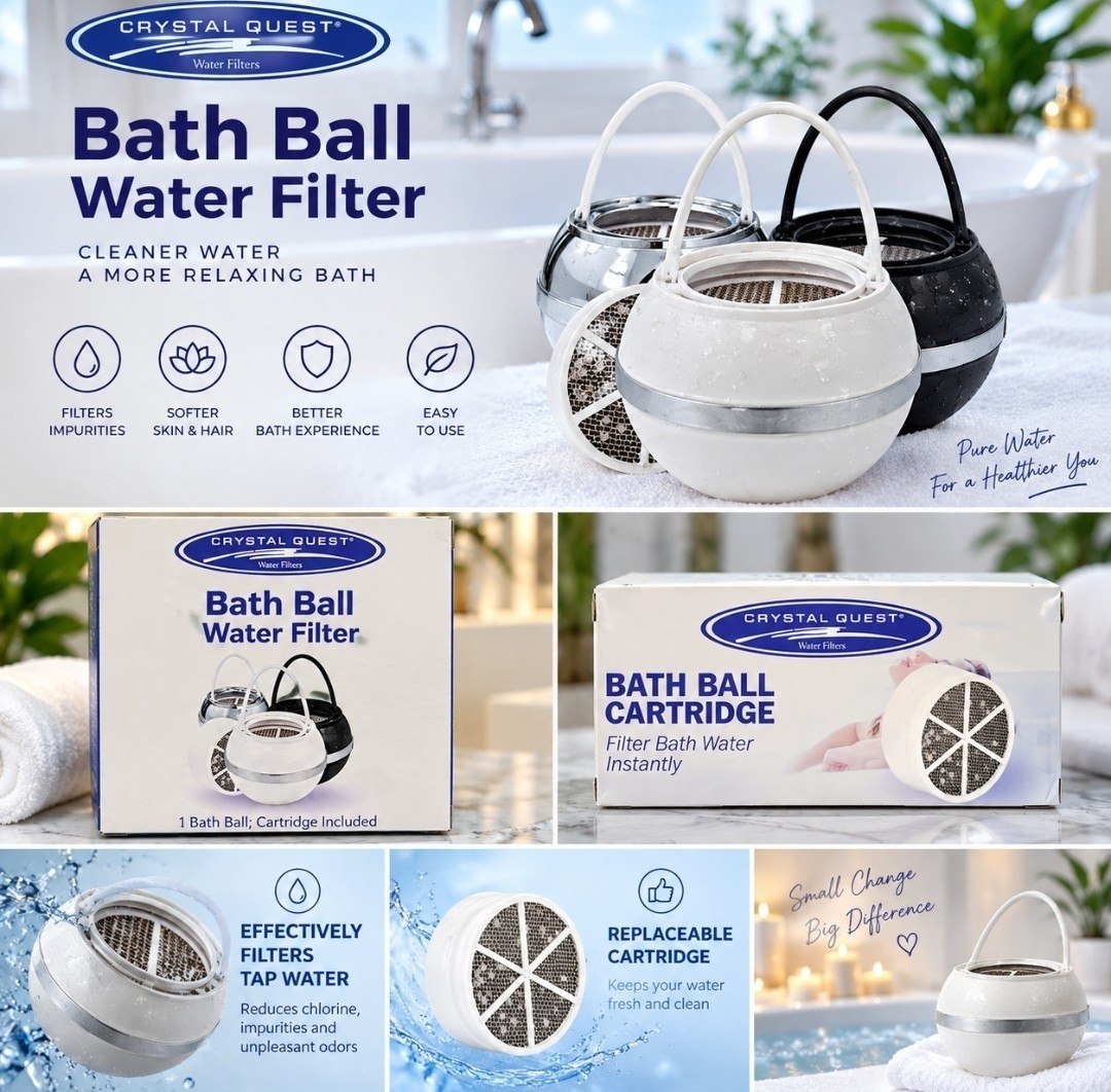 Crystal Quest Bath Ball Water Filter + новый сменный картридж (оригинал)