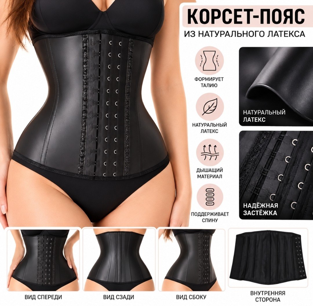 Латексный корсет-пояс для талии