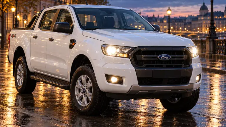Ford Ranger 2.2 CD XL TDCi 150 CV 4×4 MT 2020 — белый, фото 1 — фары включены