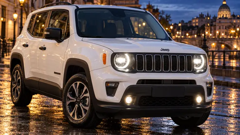 Jeep Renegade 1.8 Sport AT6 2023 — белый, фото 1 — фары включены
