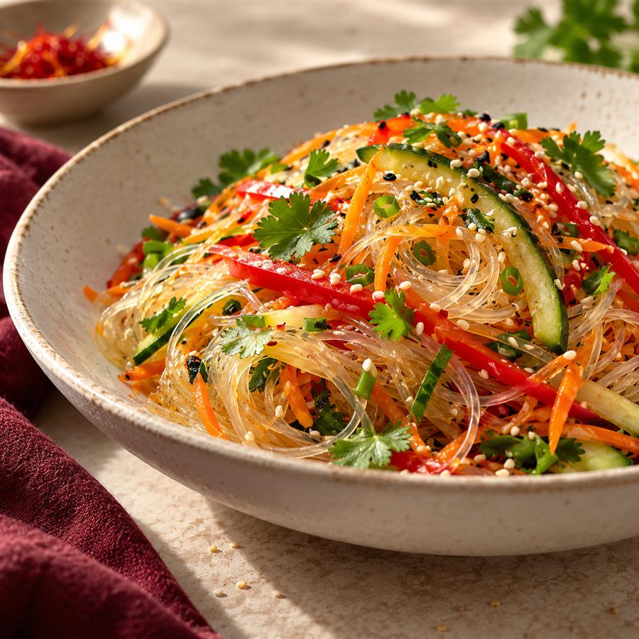 Ensalada de fideos de arroz