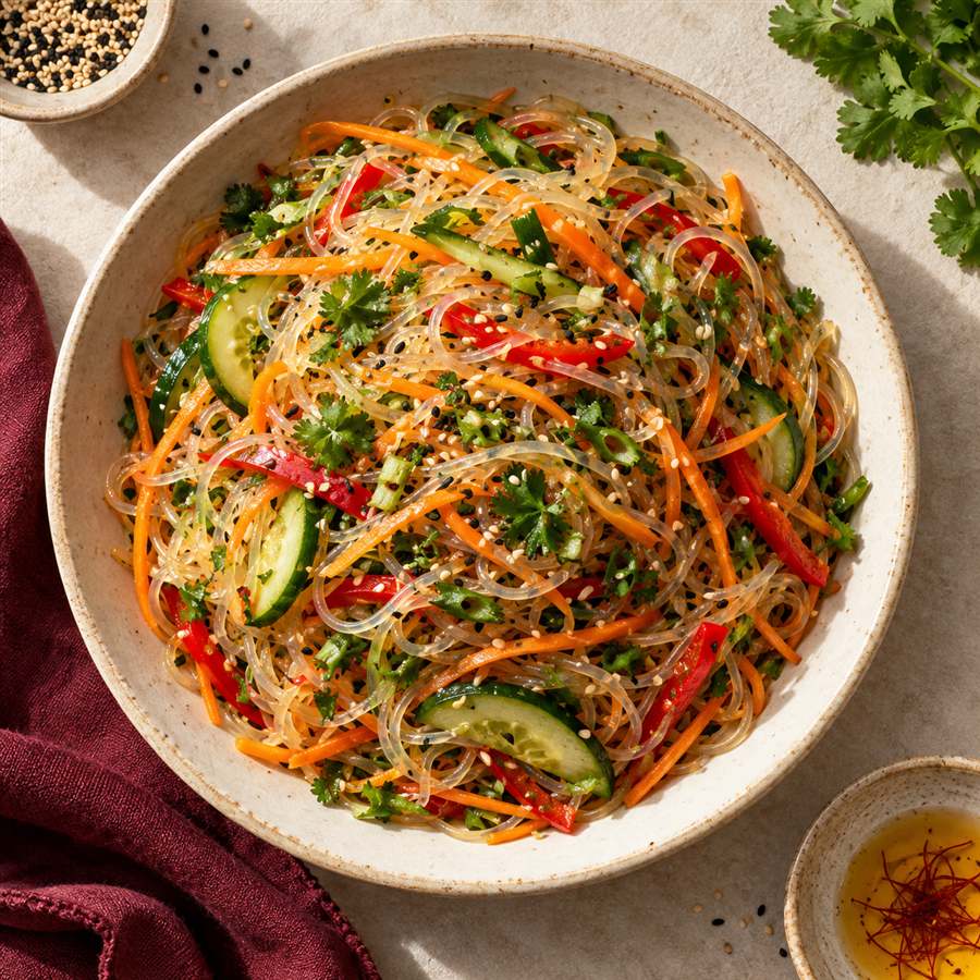 Ensalada de fideos de arroz