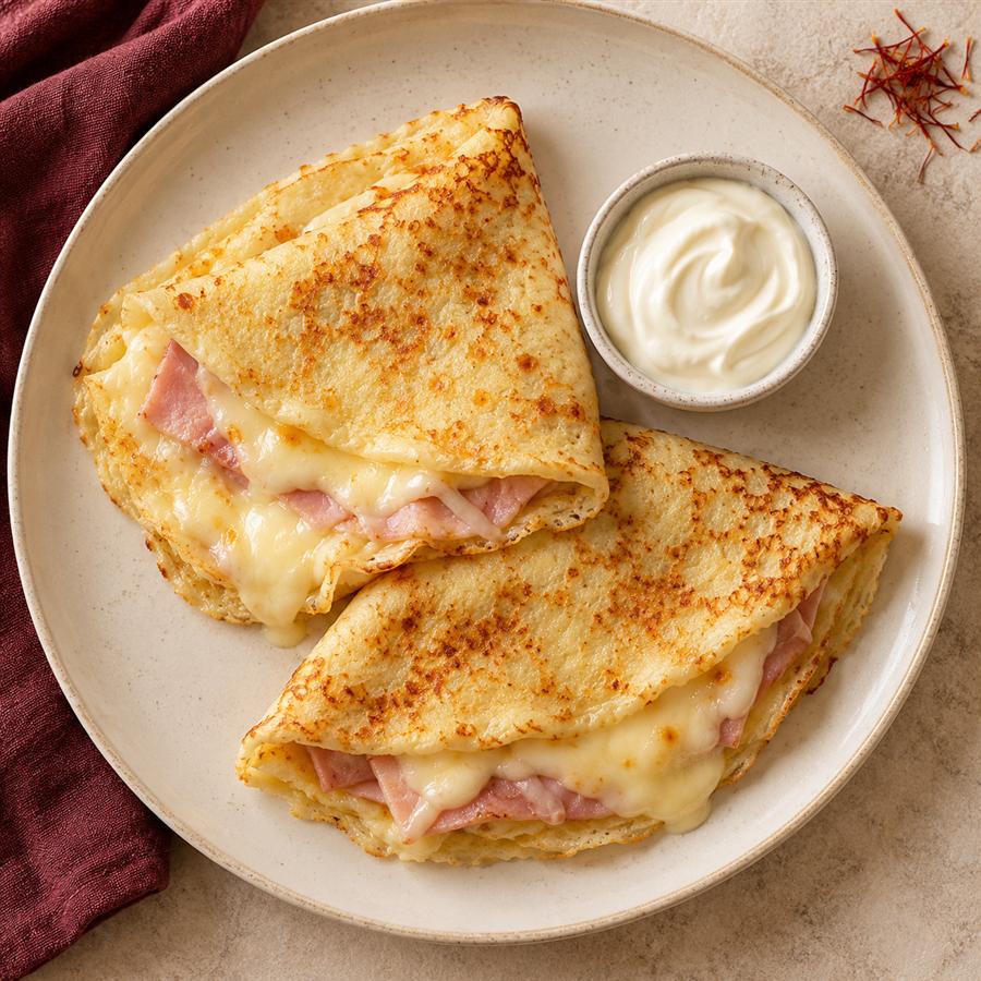Panqueques de jamón y queso