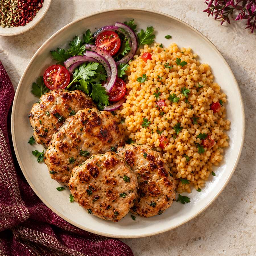 Medallones de pollo picado con bulgur