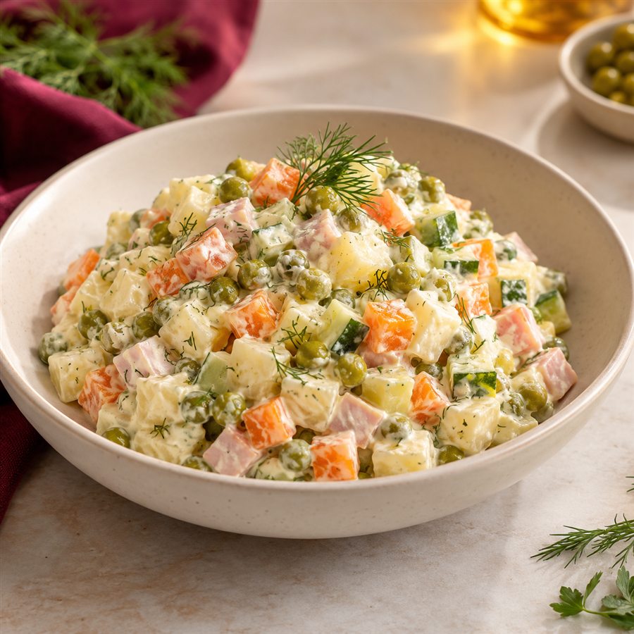 Ensalada rusa con jamón