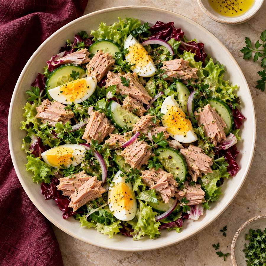Ensalada de atún y huevo