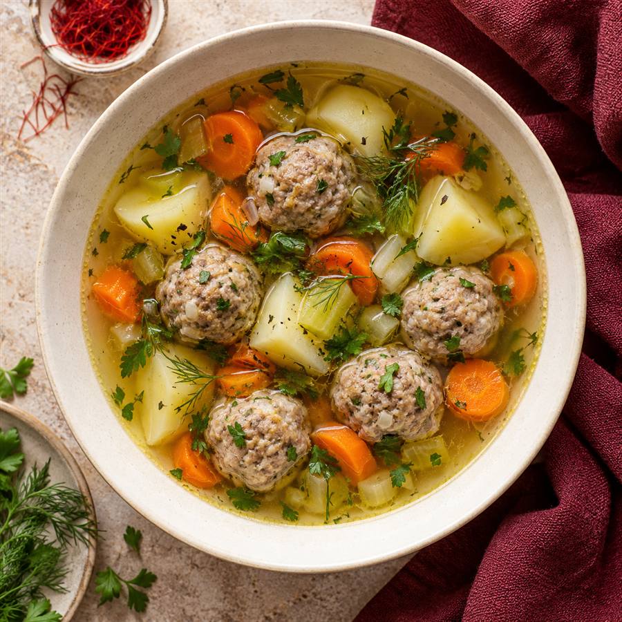 Sopa con albóndigas