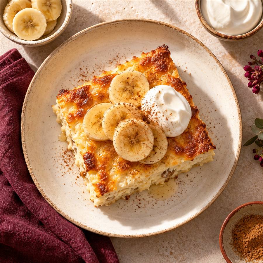 Budín de ricota con banana
